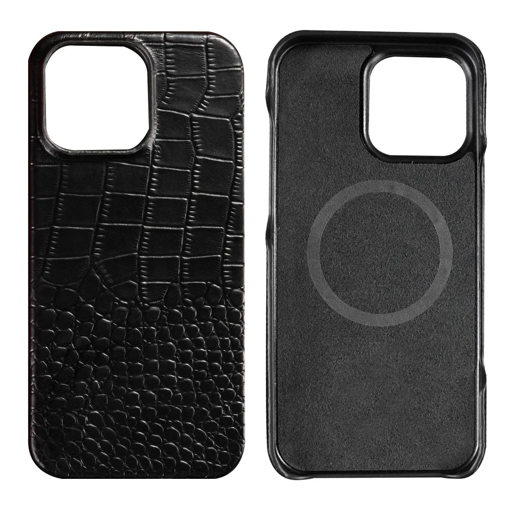 Elegant Crocodile Pattern Leather iPhone Case