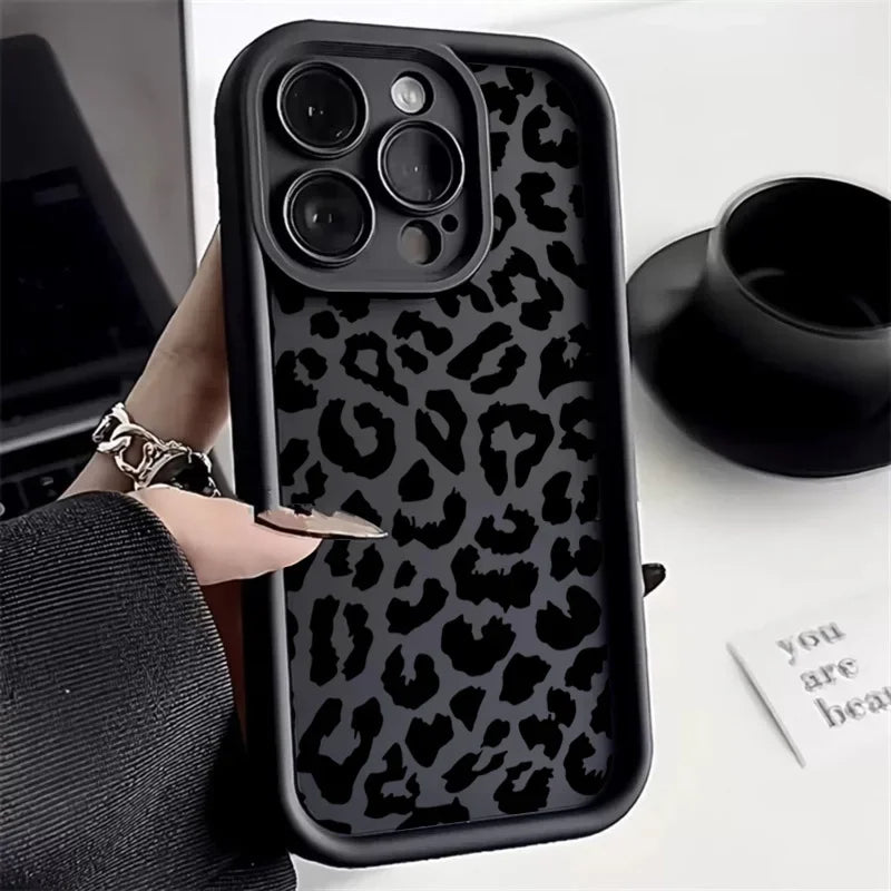 Leopard Print Shockproof iPhone Case – Stylish Animal Print Protective Cover