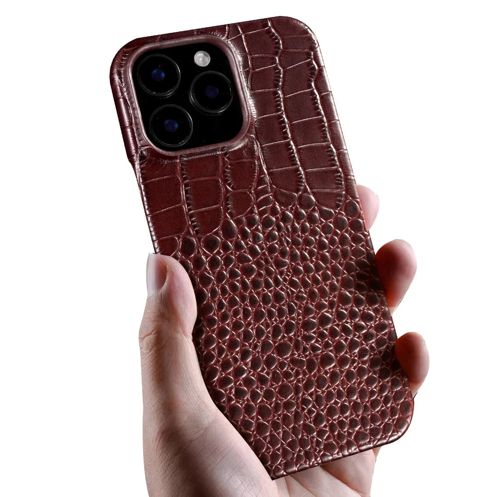 Elegant Crocodile Pattern Leather iPhone Case