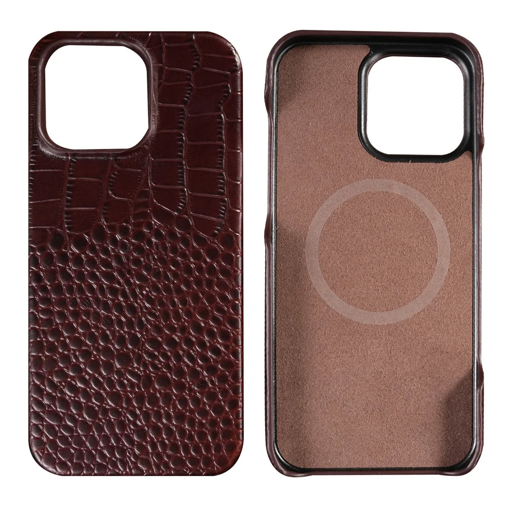 Elegant Crocodile Pattern Leather iPhone Case