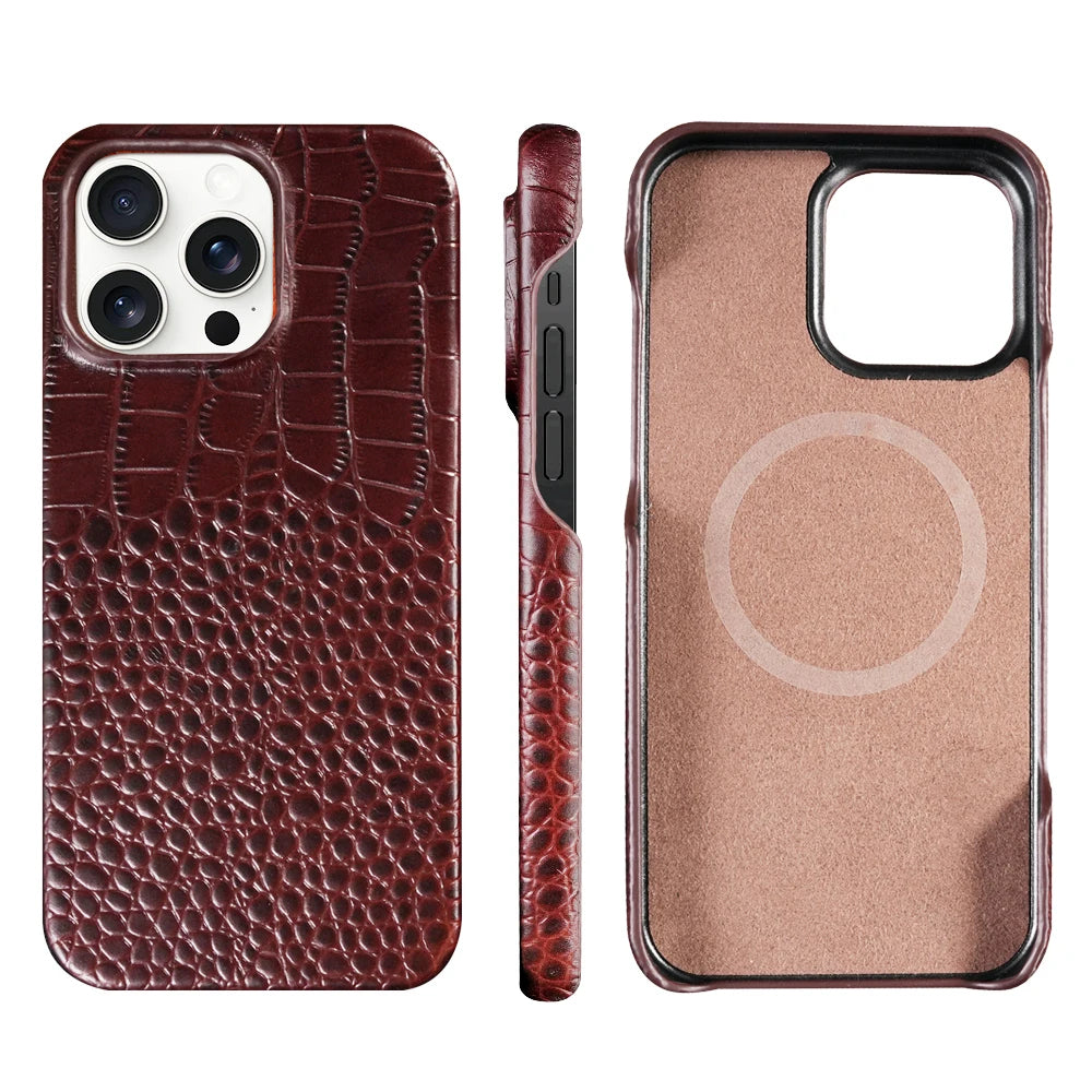 Elegant Crocodile Pattern Leather iPhone Case