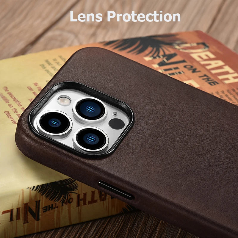 Soft Genuine Leather iPhone Case - Wireless Charging Compatible