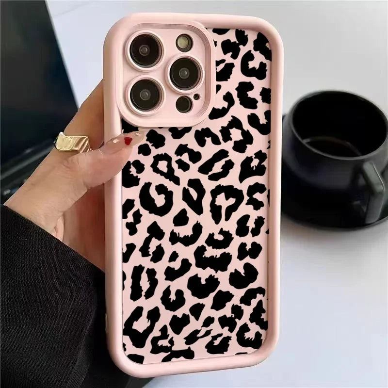 Leopard Print Shockproof iPhone Case – Stylish Animal Print Protective Cover