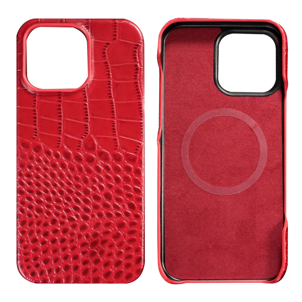 Elegant Crocodile Pattern Leather iPhone Case